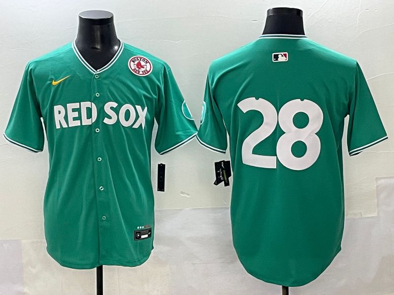 Men 2025 Boston Red Sox #28 No Name Green Joint Name Nike MLB Jersey style 9